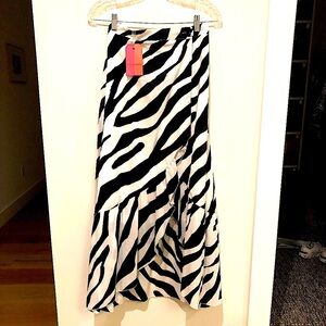 Villagallo Asymmetrical Skirt in Zebra Print - Size 38 - NWT